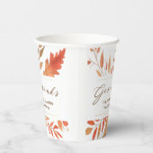 Danke an den Rustikal Herbstlaubs Erntedank Pappbecher (Rechts)