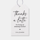 Danke an den Teacher von Latte Coffee Geschenkanhänger (Vorderseite)