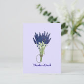 Danke an die Blume Bouquet von Bunch Lavender Postkarte (Stehend Vorderseite)
