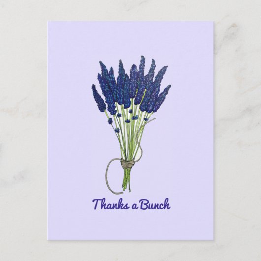 Danke an die Blume Bouquet von Bunch Lavender Postkarte (Vorderseite)