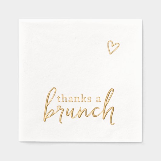 Danke an die Brunch Liebe Heart Minimalistisch Servietten Mit Folie (Vorderseite)