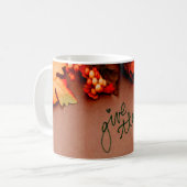 Danke an die Herbstlaub Erntedank Kaffeetasse (Vorderseite Links)