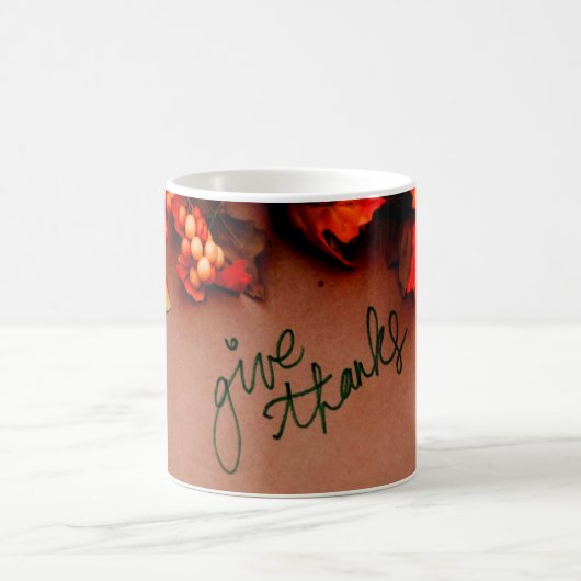 Danke an die Herbstlaub Erntedank Kaffeetasse (Mittel)