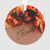 Danke an die Herbstlaub Erntedank Ornament (Rückseite)