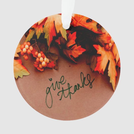 Danke an die Herbstlaub Erntedank Ornament (Vorderseite)