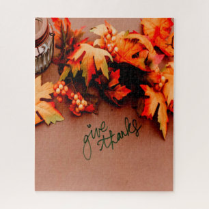 Danke an die Herbstlaub Erntedank Puzzle