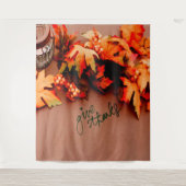 Danke an die Herbstlaub Erntedank Wandteppich (Vorderseite)