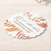 Danke an die Herbstlaub Rustic Erntedank Untersetzer (angewinkelt)