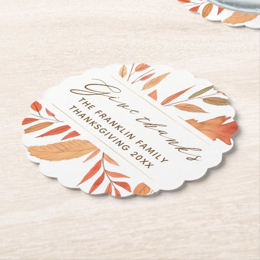 Danke an die Herbstlaub Rustic Erntedank Untersetzer (angewinkelt)