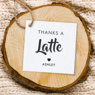 Danke an die Latte Tags, Coffee Gift Tag, Kraft Geschenkanhänger