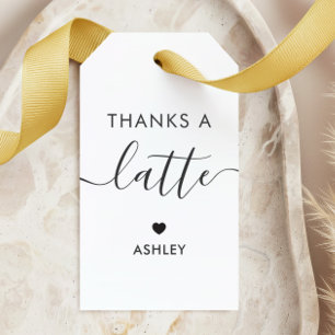 Danke an die Latte Tags, Coffee Gift Tag, Kraft Geschenkanhänger