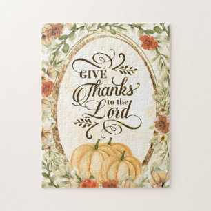 Danke an die Lord Autumn Blume Pumpkins Puzzle