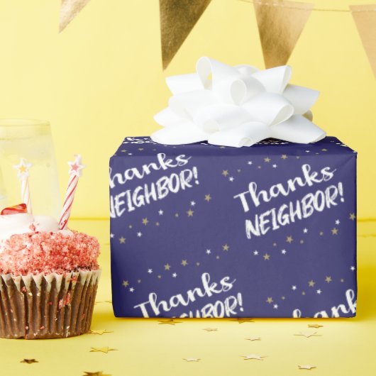 Danke an die Nachbarin! mit Sternen Geschenkpapier (Geburtstagsparty)