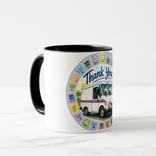 Danke an die Postmitarbeiter Anerkennung Tasse (Vorderseite Links)