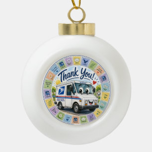 Danke an die Postmitarbeiter  Keramik Kugel-Ornament