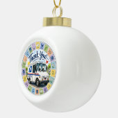 Danke an die Postmitarbeiter  Keramik Kugel-Ornament (Rechts)
