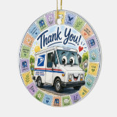 Danke an die Postmitarbeiter Keramik Ornament (Links)