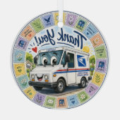 Danke an die Postmitarbeiter  Ornament Aus Glas (Rückseite)