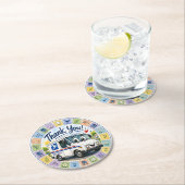 Danke an die Postmitarbeiter  Runder Pappuntersetzer (Vor Ort)