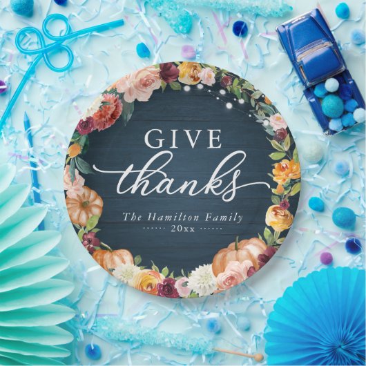 Danke an die rustikale Erntedank Dinner Pappteller (Party)