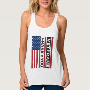 Danke an die Veteranen Distressed Flagge Vektor De Tank Top