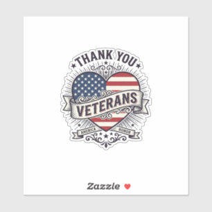 Danke an die Veteranen Patrioten-Herz Vektor-Desig Aufkleber