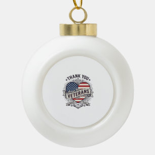Danke an die Veteranen Patrioten-Herz Vektor-Desig Keramik Kugel-Ornament