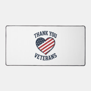 Danke an die Veteranen Patrioten-Herz Vintage-Shir Schreibtischunterlage