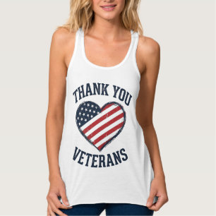 Danke an die Veteranen Patriotes Herz Vintage-Shir Tank Top