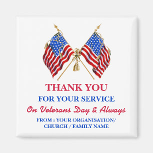 Danke an die Veteranen Patriotische Vintage-USA-Fl Magnet