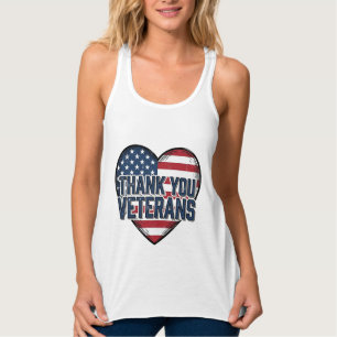 Danke an die Veteranen Patriotisches Herz Vintage- Tank Top