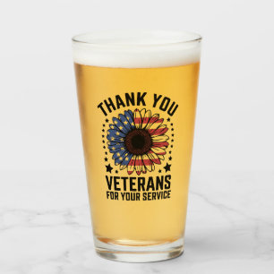 Danke an die Veteranen Sonnenblume Militärveterane Glas