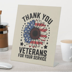 Danke an die Veteranen Sonnenblume Militärveterane Sockelschild