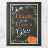 Danke an diesen Erntedank Weinetikett (Einzelnes Label)