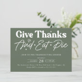 Danke an Eat Pie Erntedank Einladung (Stehend Vorderseite)