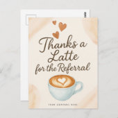 Danke an ein Latte für die Befassung Postkarte (Vorne/Hinten)