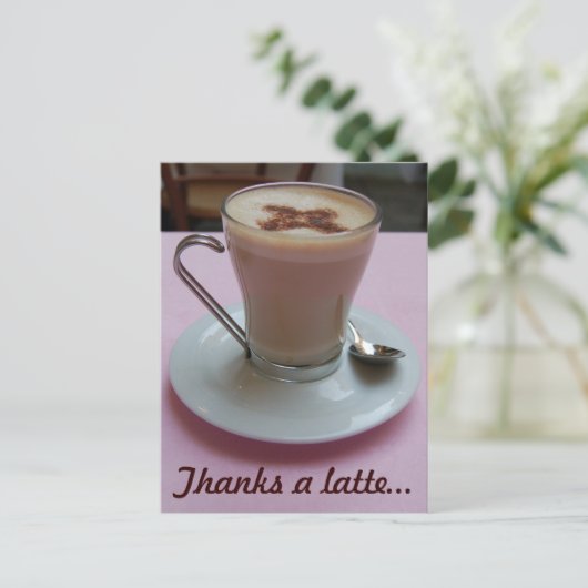 Danke an eine Latte Postkarte (Stehend Vorderseite)