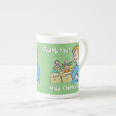 Danke an eine weibliche Lehrerin. Lehrergeschenk. Porzellantasse (Vorderseite Rechts)