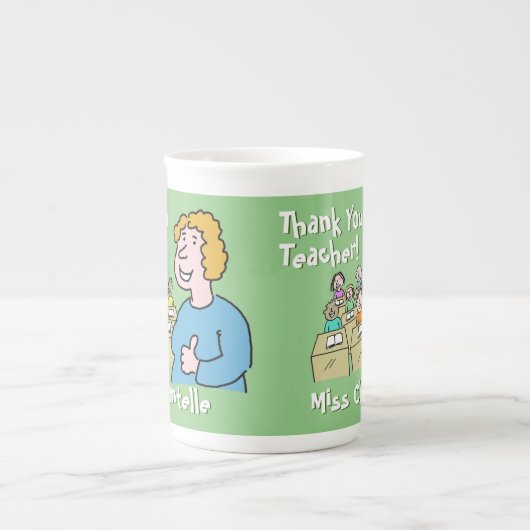 Danke an eine weibliche Lehrerin Porzellantasse (Vorderseite)