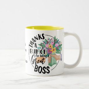 Danke an einen Boss Floral Apprecience Geschenk Zweifarbige Tasse