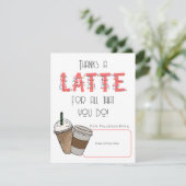 Danke an einen Latte Gift Card Holder Einladung (Stehend Vorderseite)