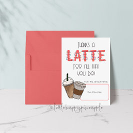 Danke an einen Latte Gift Card Holder Einladung
