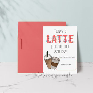 Danke an einen Latte Gift Card Holder Einladung