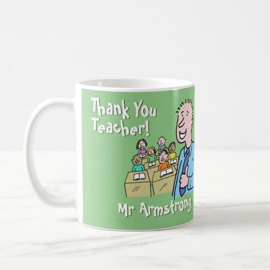 Danke an einen männlichen Lehrer Kaffeetasse (Links)