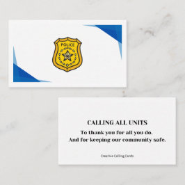 Danke an einen Polizisten Telefonnummerkarte