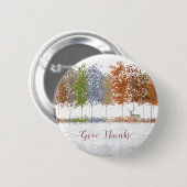 Danke an Erntedank Bäume und einsamen Hirsch Button (Vorne & Hinten)