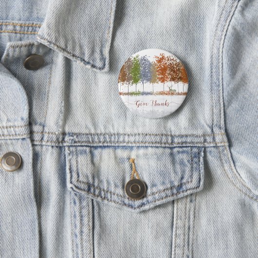 Danke an Erntedank Bäume und einsamen Hirsch Button (Beispiel)