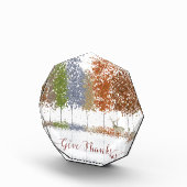 Danke an Erntedank Bäume und einsamen Hirsch Fotoblock (Rechts)