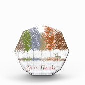 Danke an Erntedank Bäume und einsamen Hirsch Fotoblock (Vorderseite)