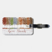 Danke an Erntedank Bäume und einsamen Hirsch Gepäckanhänger (Rückseite horizontal)